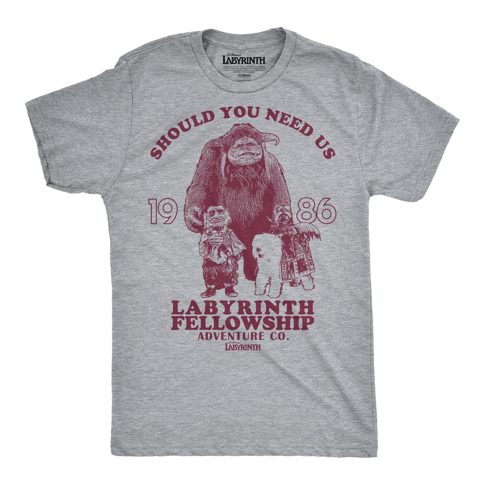 Mens Funny T Shirts Labyrinth Fellowship Adventure Co Jim Henson's Jim Movie Tee