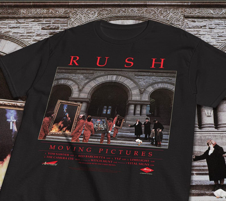 Rush Moving Pictures Vintage Classic Rock Album Graphic T Shirt S-5XL