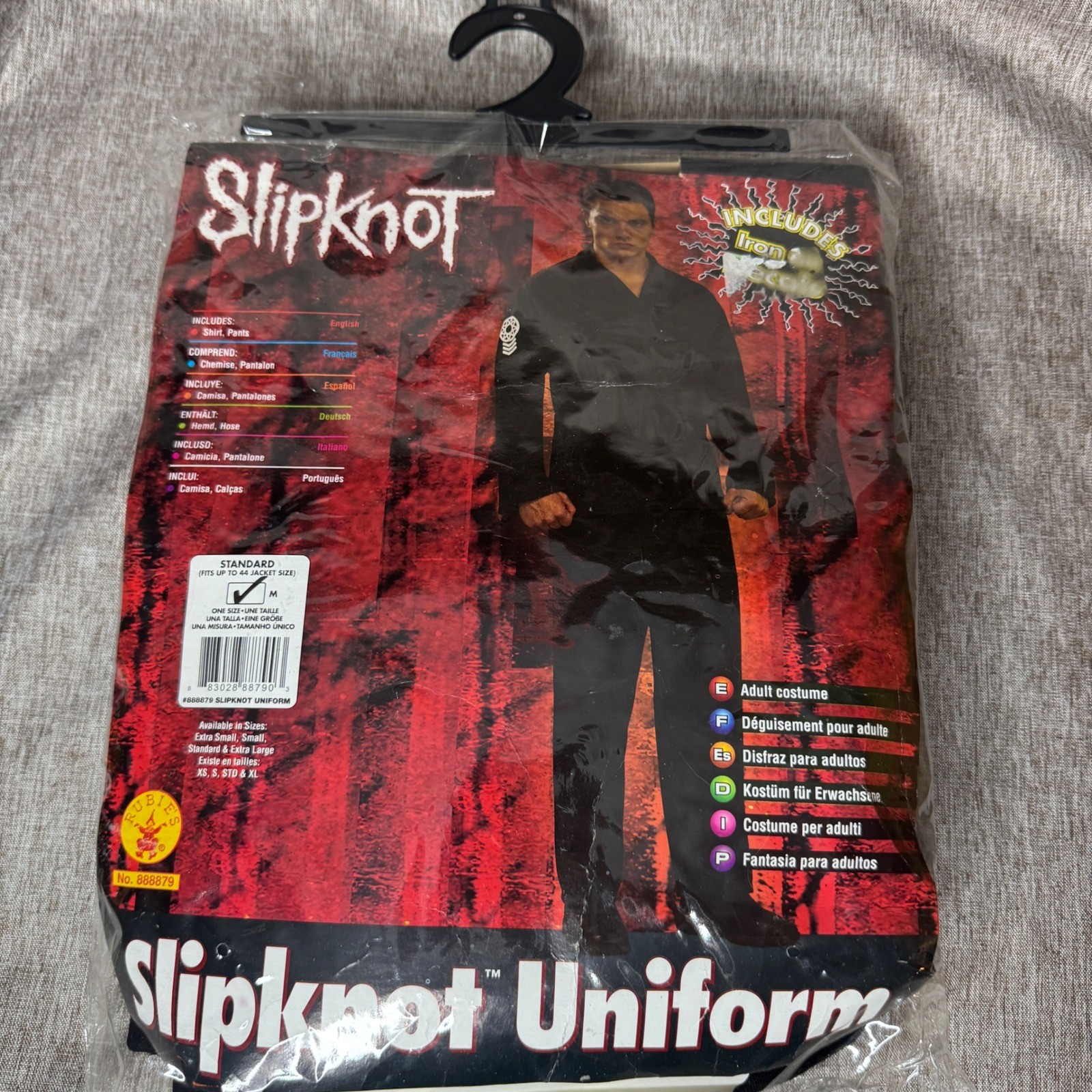 Slipknot Uniform Adult Costume Set Rubies Iron-On M 2008 vintage