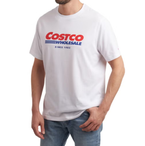 NWT Costco Wholesale Mens  Logo Tee T Shirt size S M L  XL  XXL or XXXL White