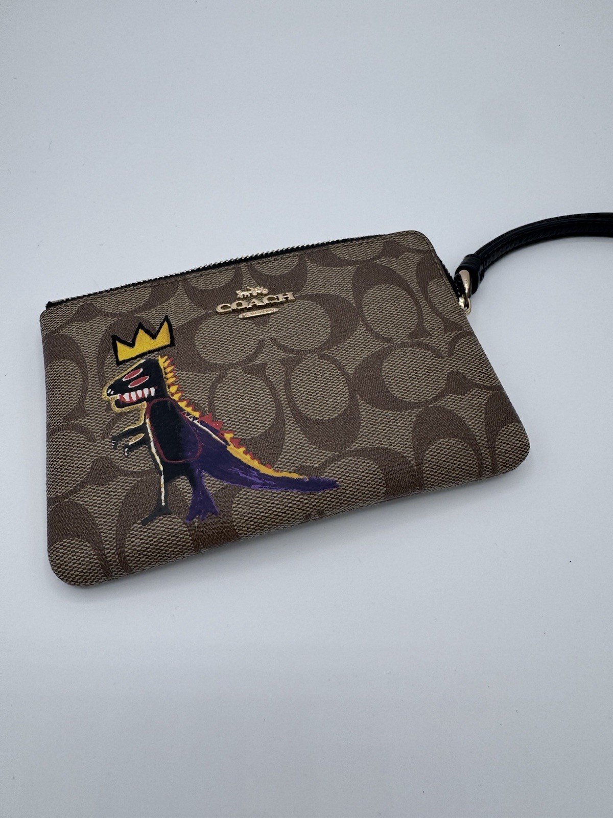 Coach X Jean Michel Basquiat Rexy Corner Zip Wristlet