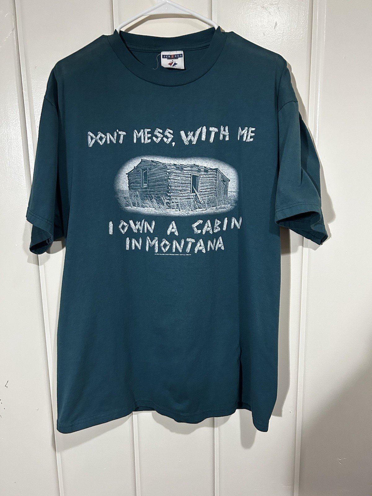 Vintage 1998 Montana Cabin Funny T Shirt Jerzees XL 23x29