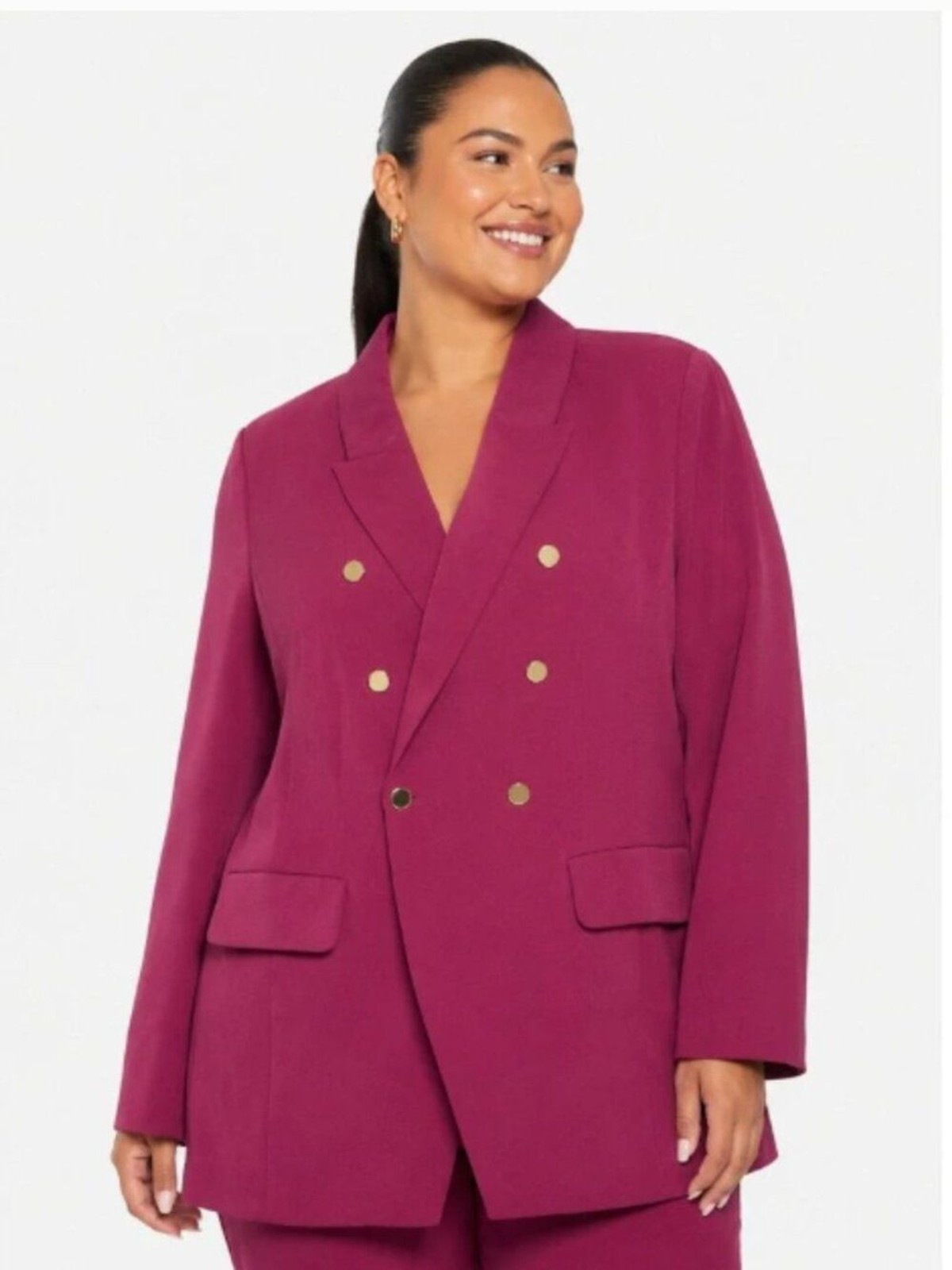 ELOQUII Elements Fitted Angular Blazer NWT Berry Pink / Purple Size 20
