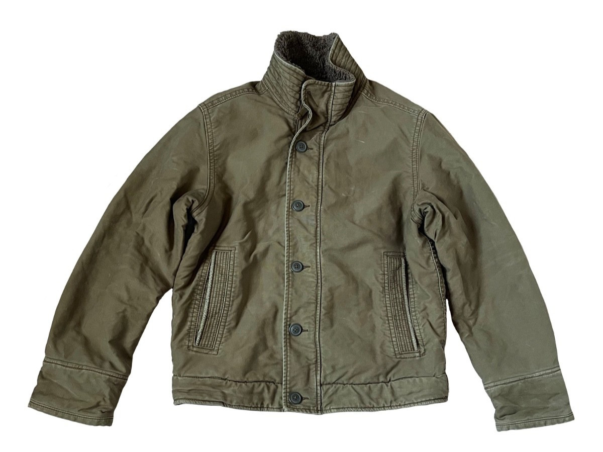 Abercrombie & Fitch Adirondack Jacket Sherpa Lined Distressed Large HEAVY Y2K