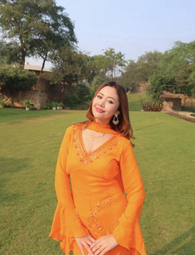 90s Bollywood Indian Salwar Kameez Set In orange