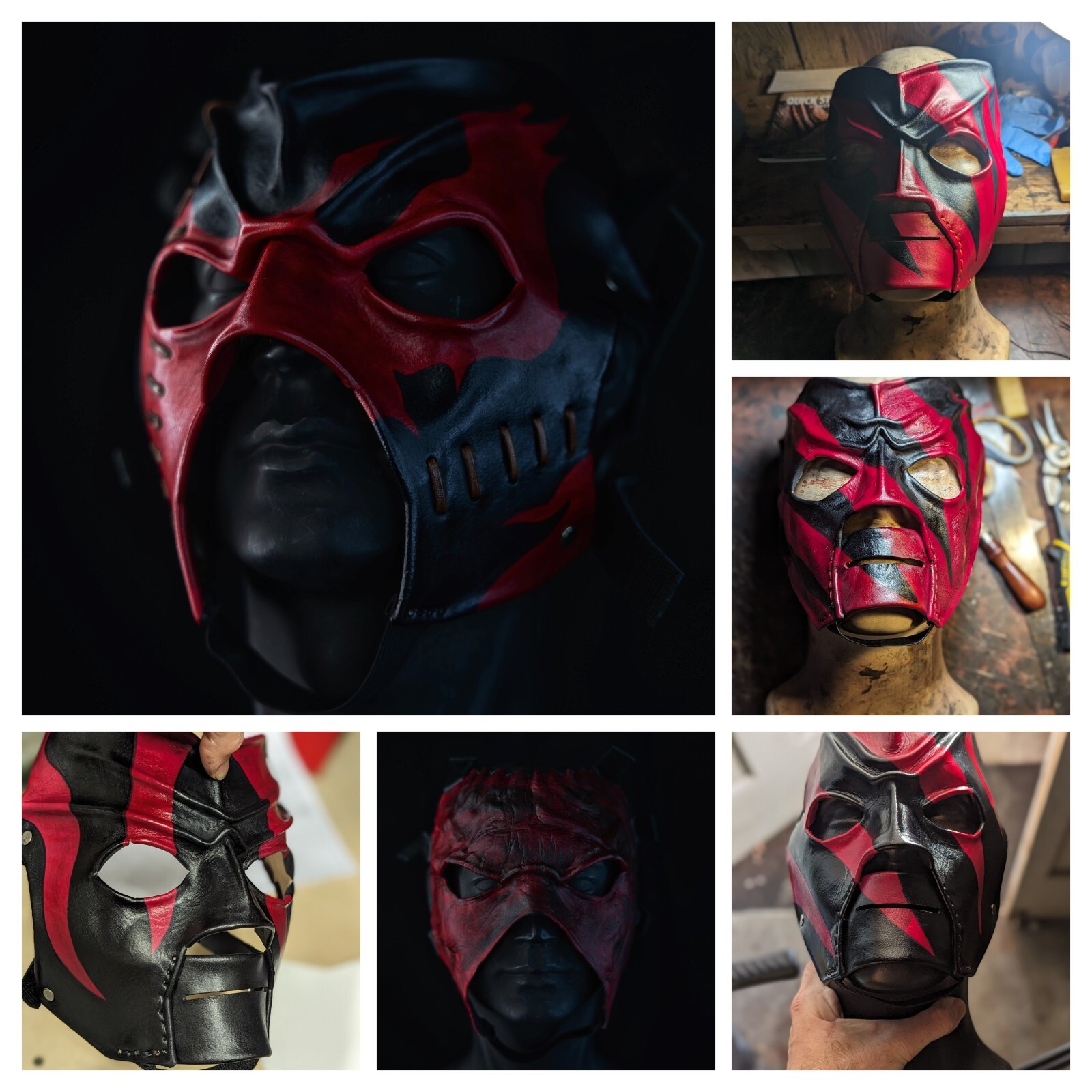 WWE  Kane Wrestling 5 Mask Set Custom      * made to order*