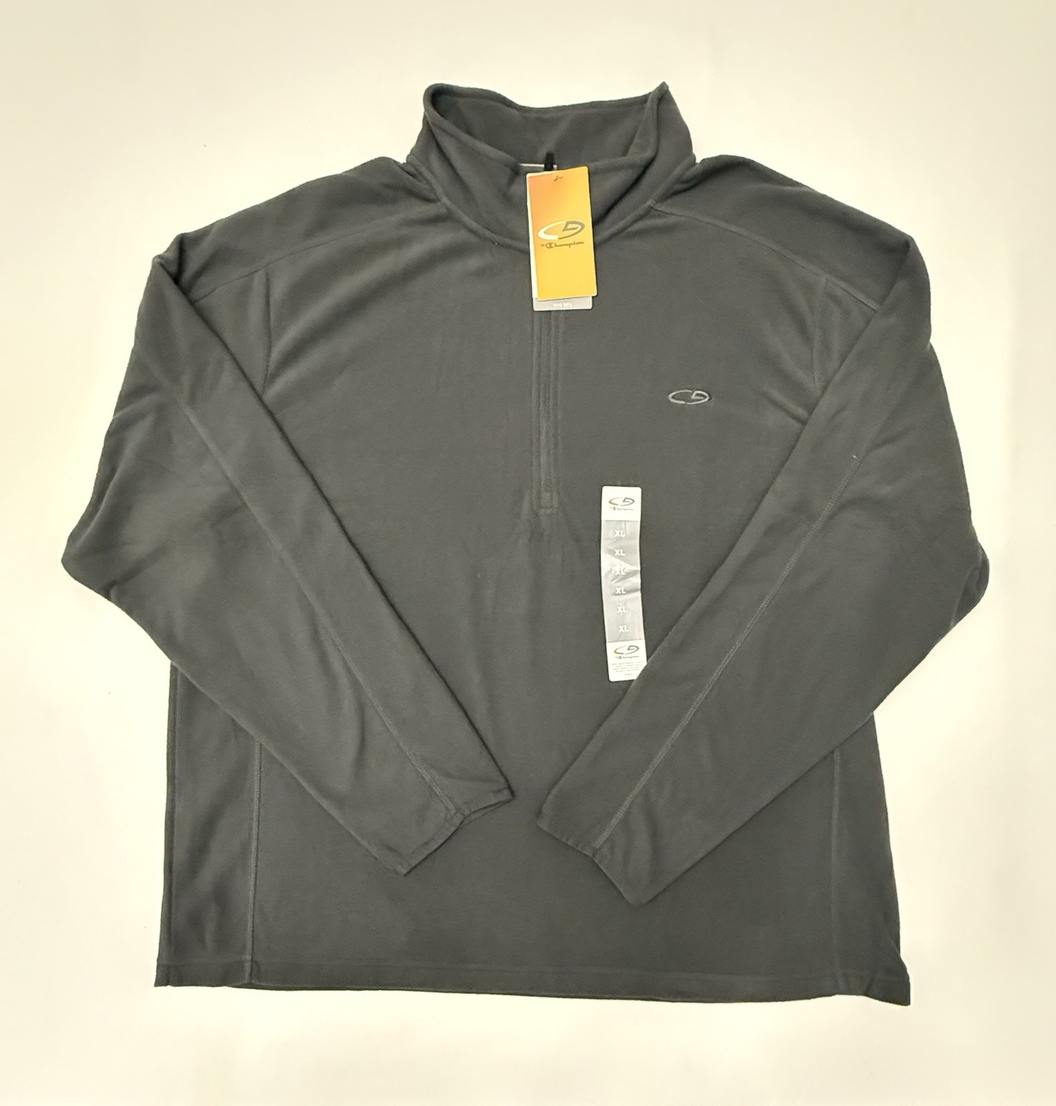 NWT C9 Champion Men\'s XL Fleece Quarter Zip Pullover Charcoal Grey Duo Dry