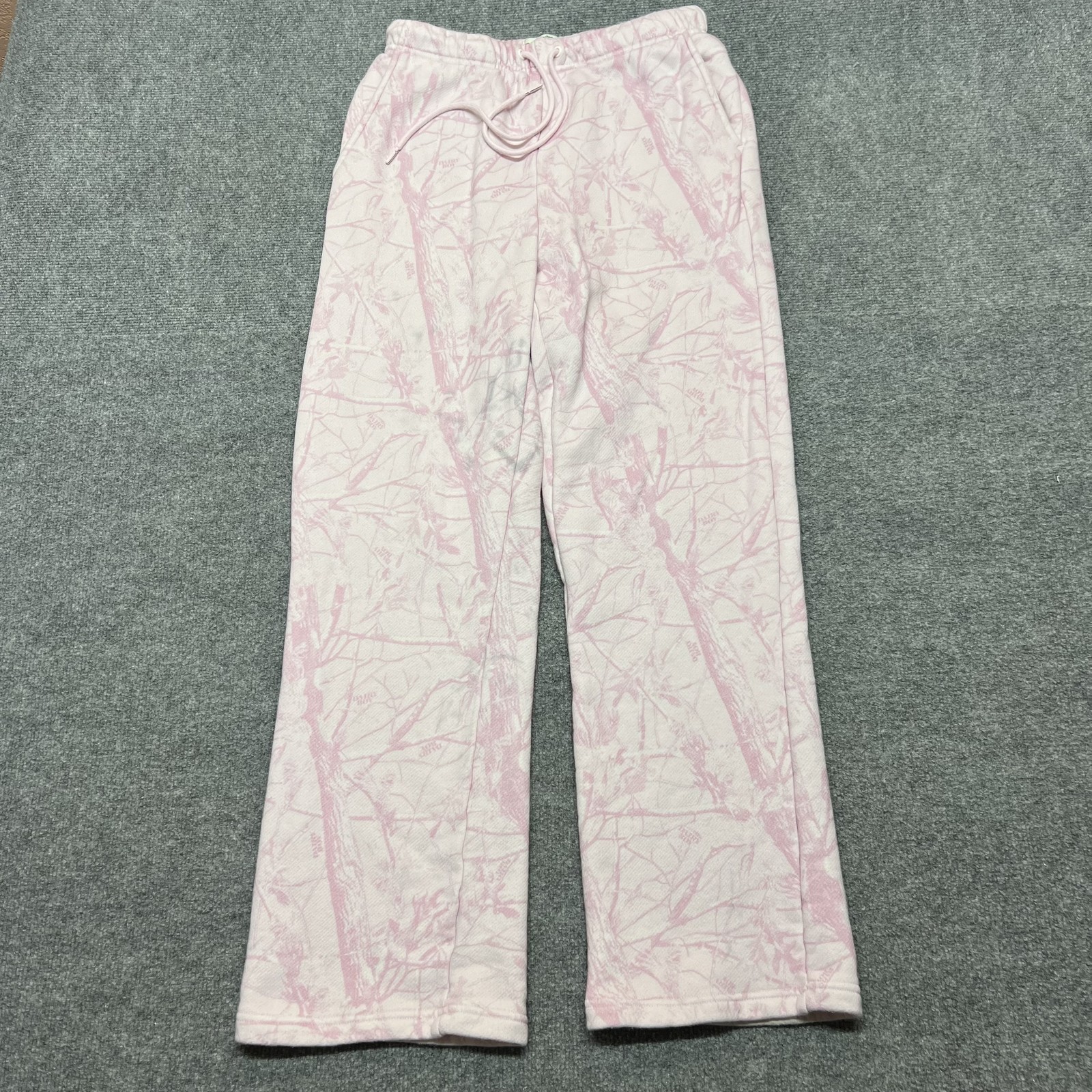 Dairy Boy Sweatpants Womens Small Pink Camo Terry Cotton Drawstring