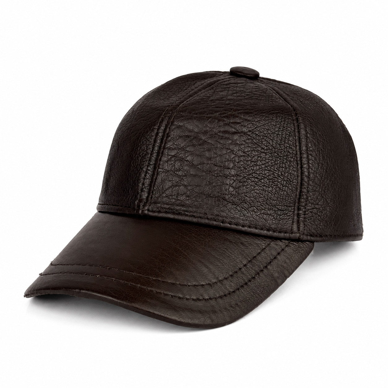 Men's Genuine Lambskin Leather Baseball Cap, Adjustable Soft Dad Hat