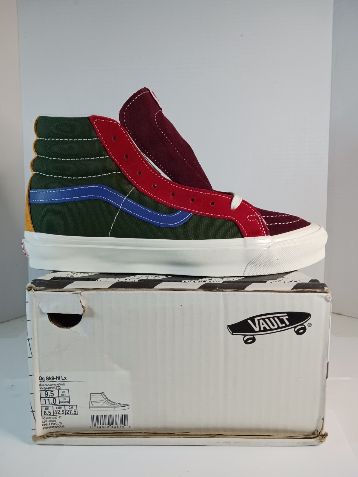 Vans Vault OG Sk8-Hi LX \'Multicolor\' Skate Shoes Sneakers Mens 9.5 US