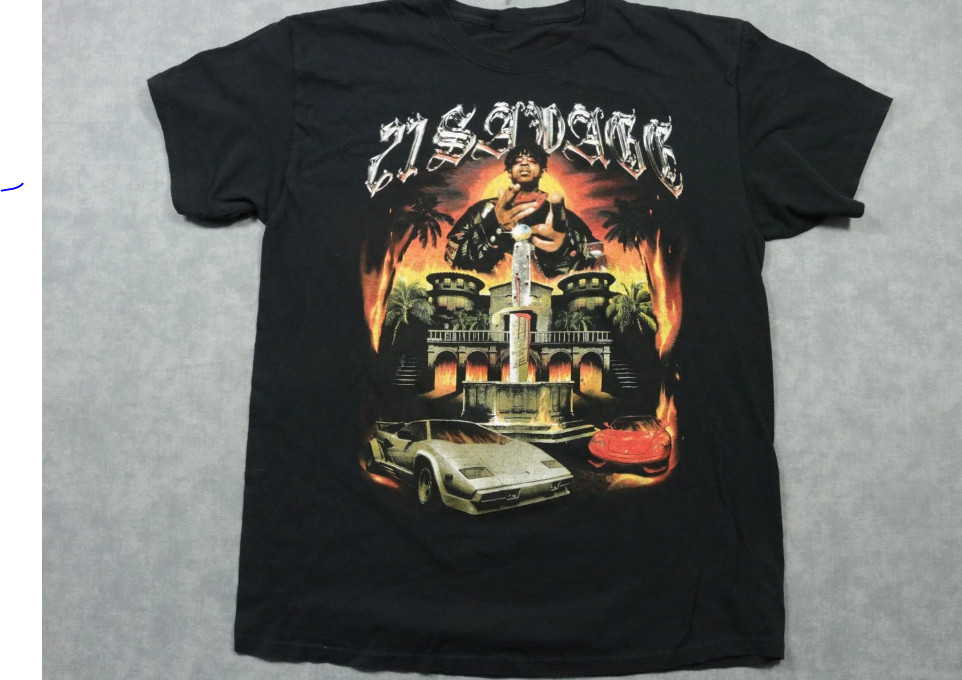 New rare 21 Savage Cotton t-shirt full size men women Black AN094