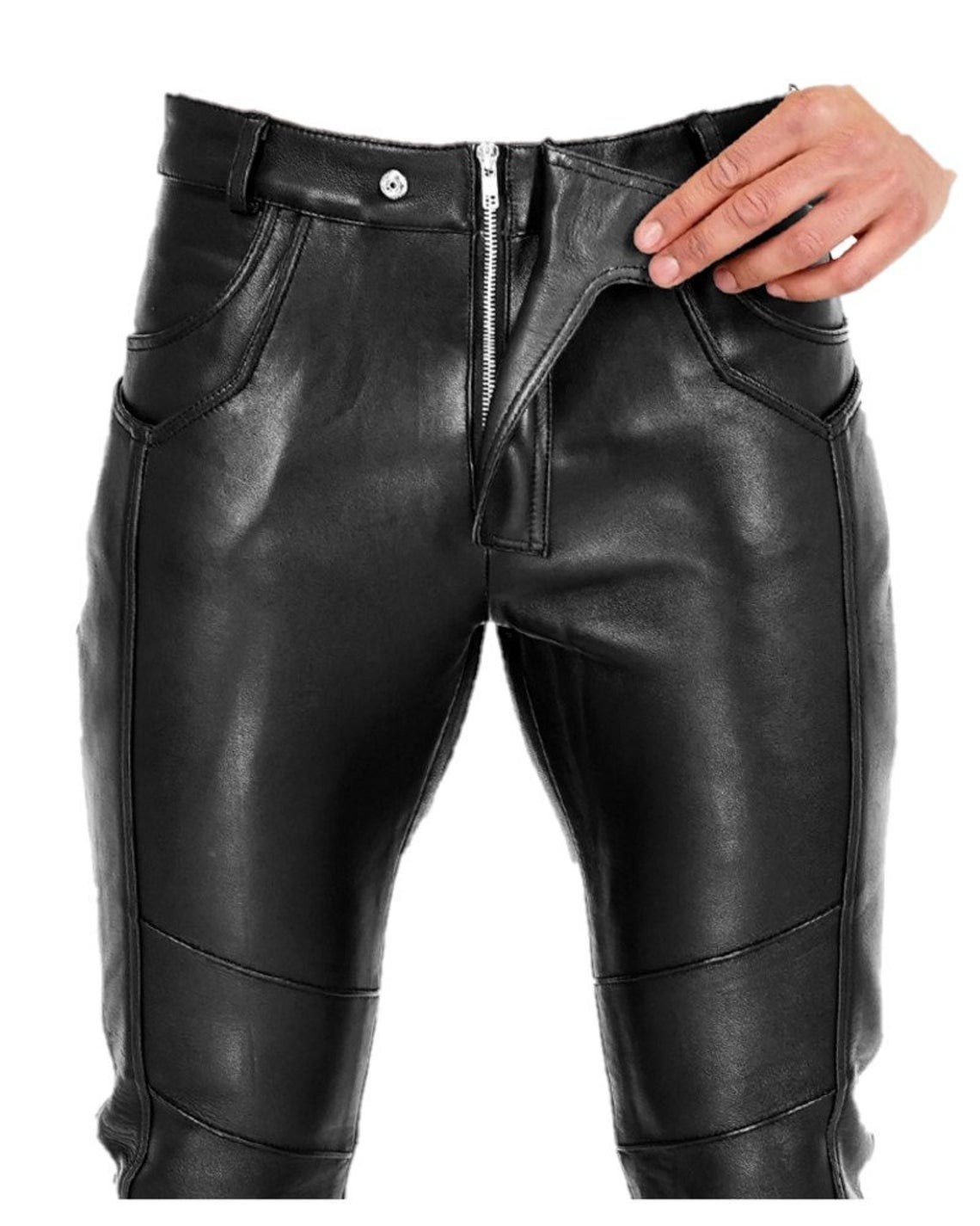 Handmade Men’s Genuine Sheep Leather Party Pants Slim Fit Real Leather Trousers