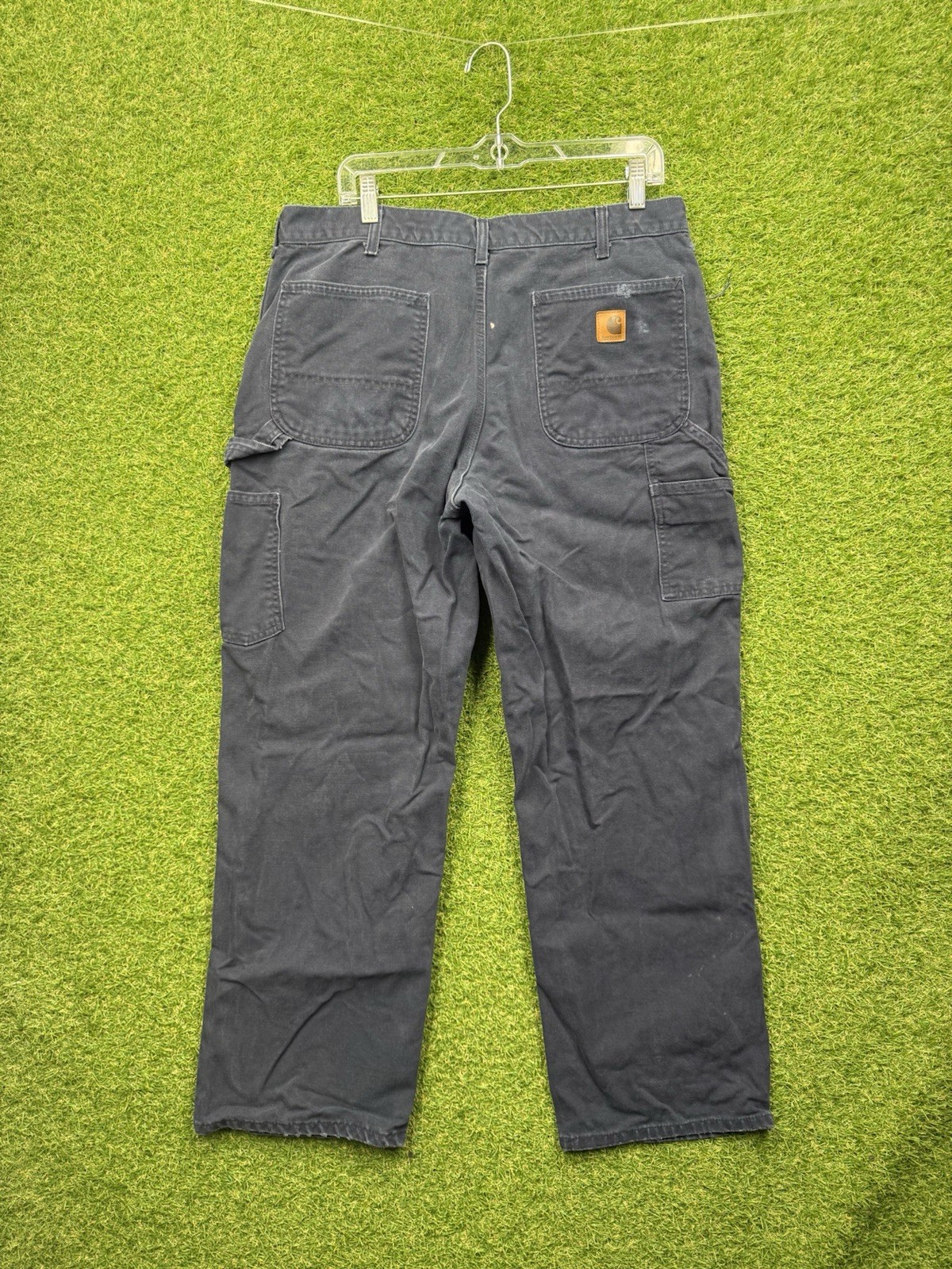 Vintage Carhartt Carpenter Pants Mens 36x30 Blue B11-MDT Dungaree Fit Workwear