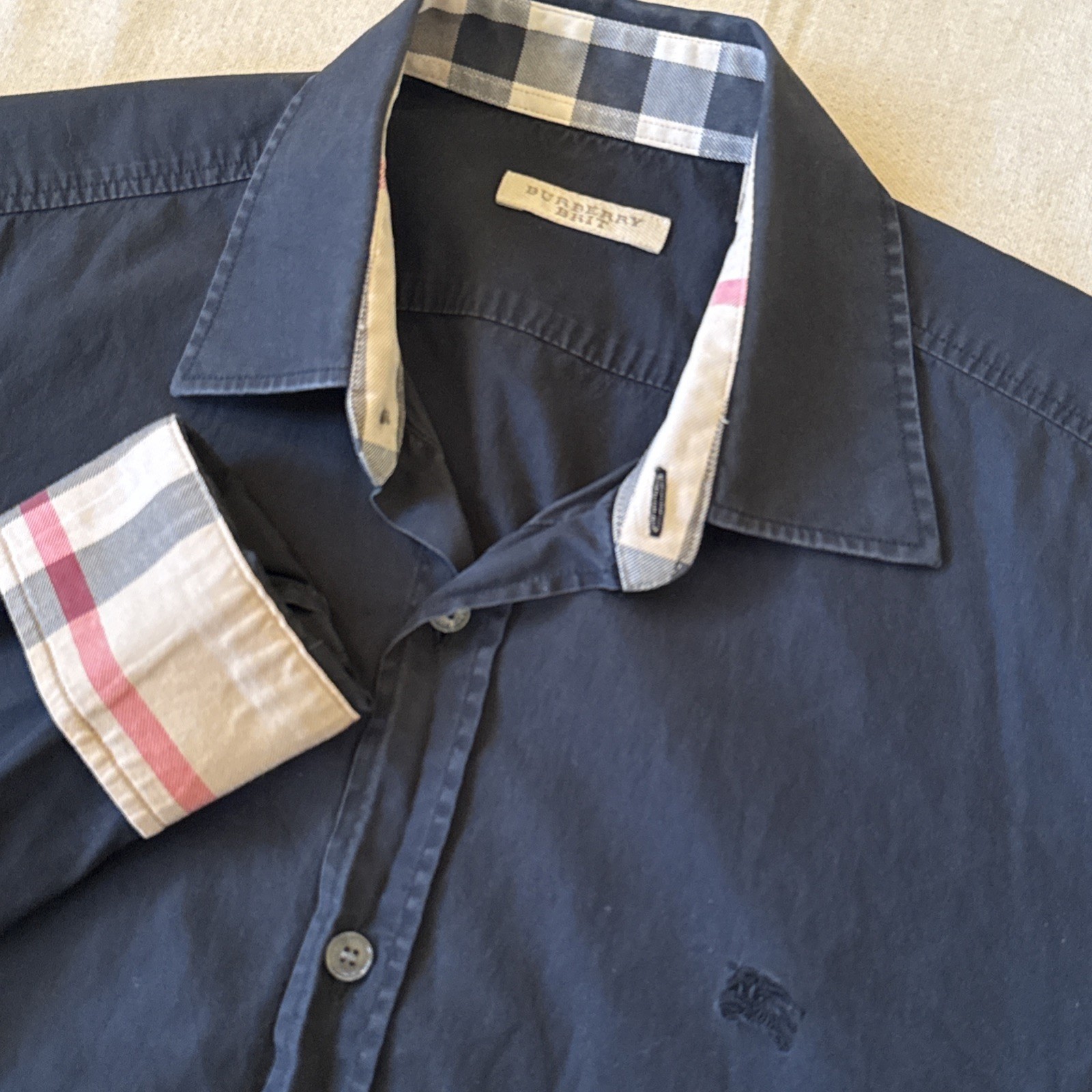 Burberry Brit Button Up Shirt Men’s Small Black Nova Check 