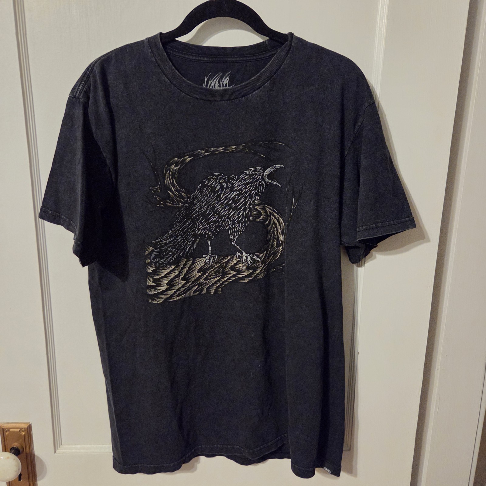 Rare Vans x Dennis McNett Raven Graphic T Shirt Large 2000s Artist Collab