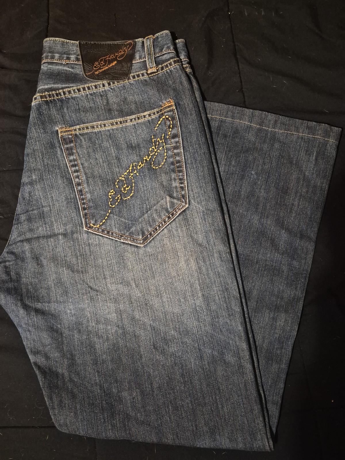 Vintage Ed Hardy Christian Audigier Men\'s Jeans 36x34 Distressed Y2K Baggy