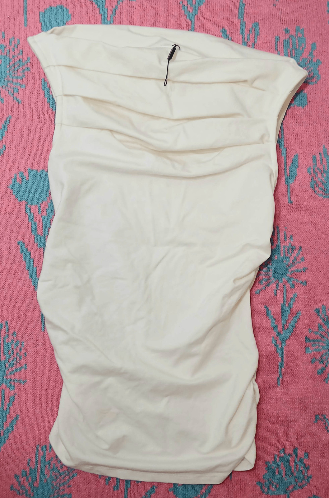 Marcella womens small Cooper boat neck cream top ruched stretch