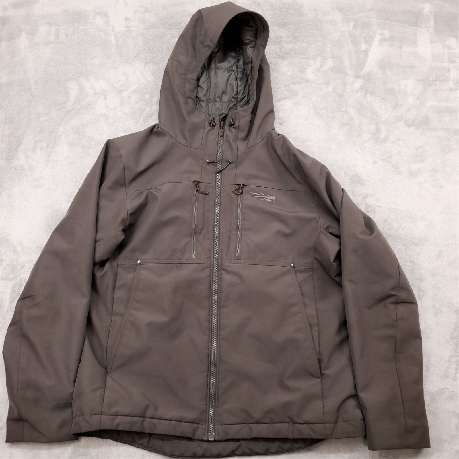Sitka Gear Jacket Mens Large Black Gore Tex Windstoper Hood Softshell Insulated