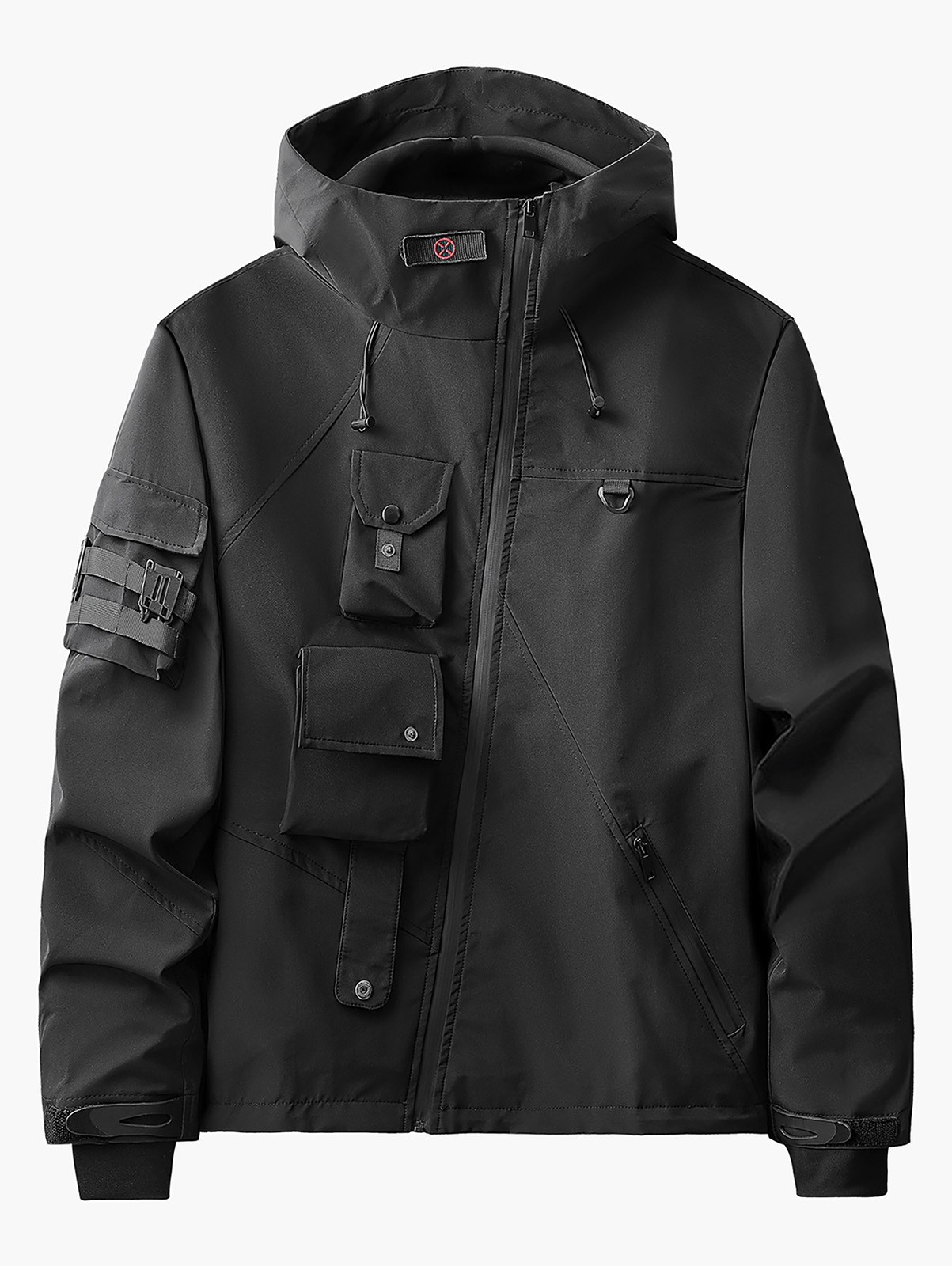 Niepce Men's Techwear Hooded Jacket Streetwear Windbreaker Tactical Utility Coat