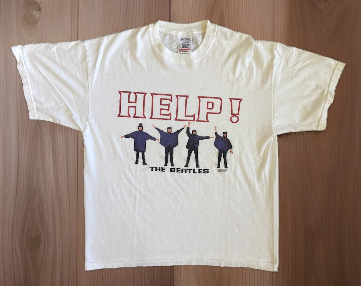 Vintage The Beatles Help Shirt Apple Corps LTD Men\'s XL 1999