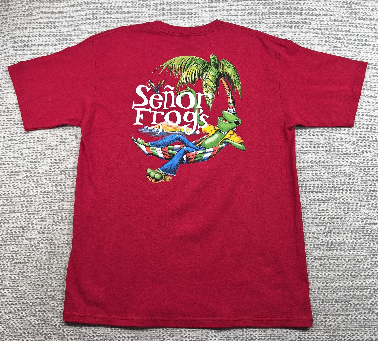 Señor Frog\'s Shirt Mens Large Red Vallarta Mexico Beach Graphic Tee Hammock