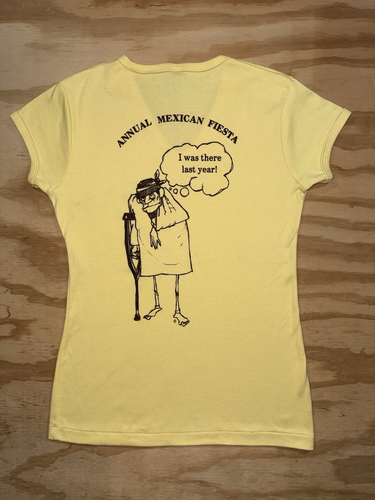 Vintage 70s Mexican Fiesta Humor Graphic T-Shirt Baja California San Quintin 
