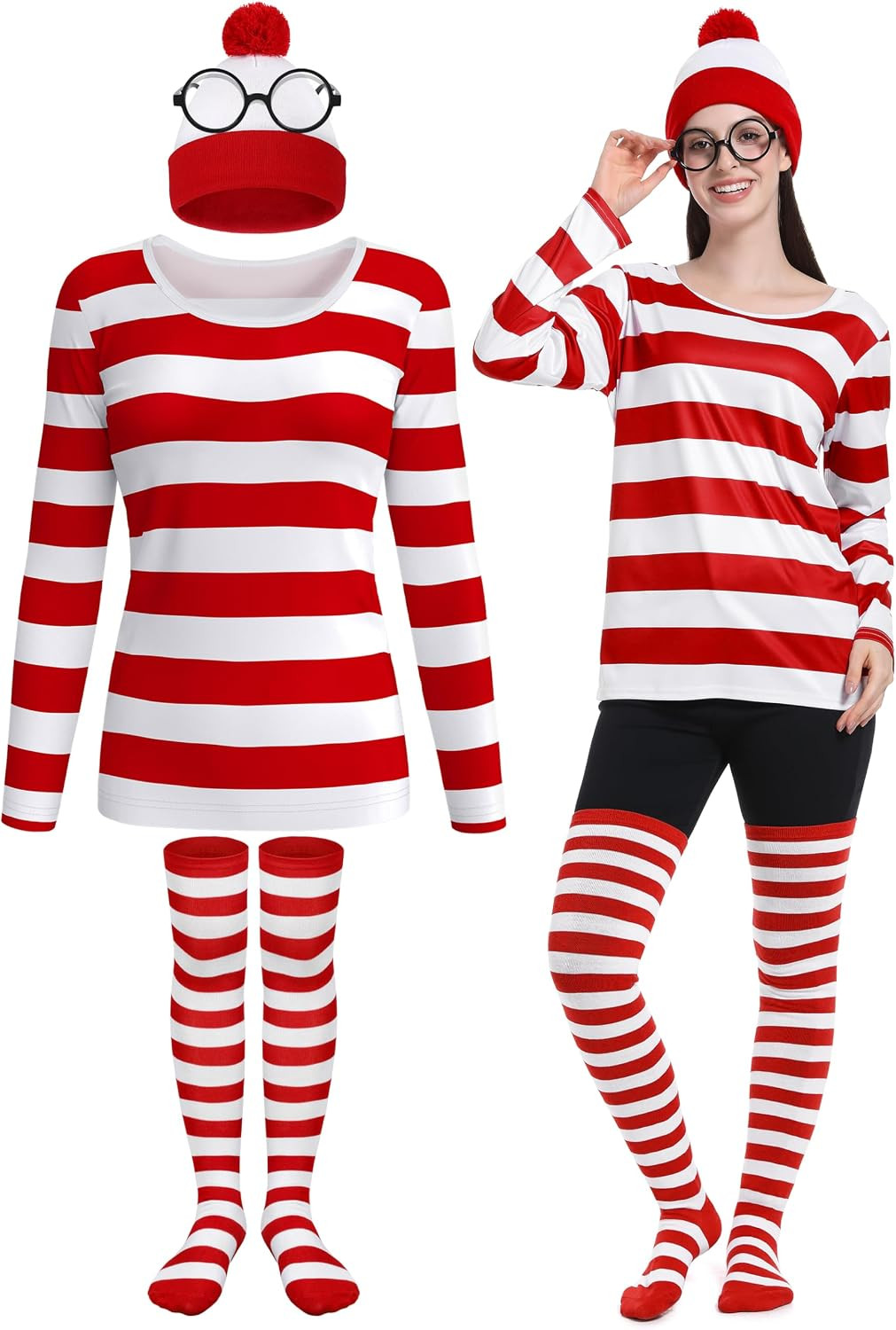 4 Pieces Adult Halloween Costume Set Womens Cosplay Costume Set