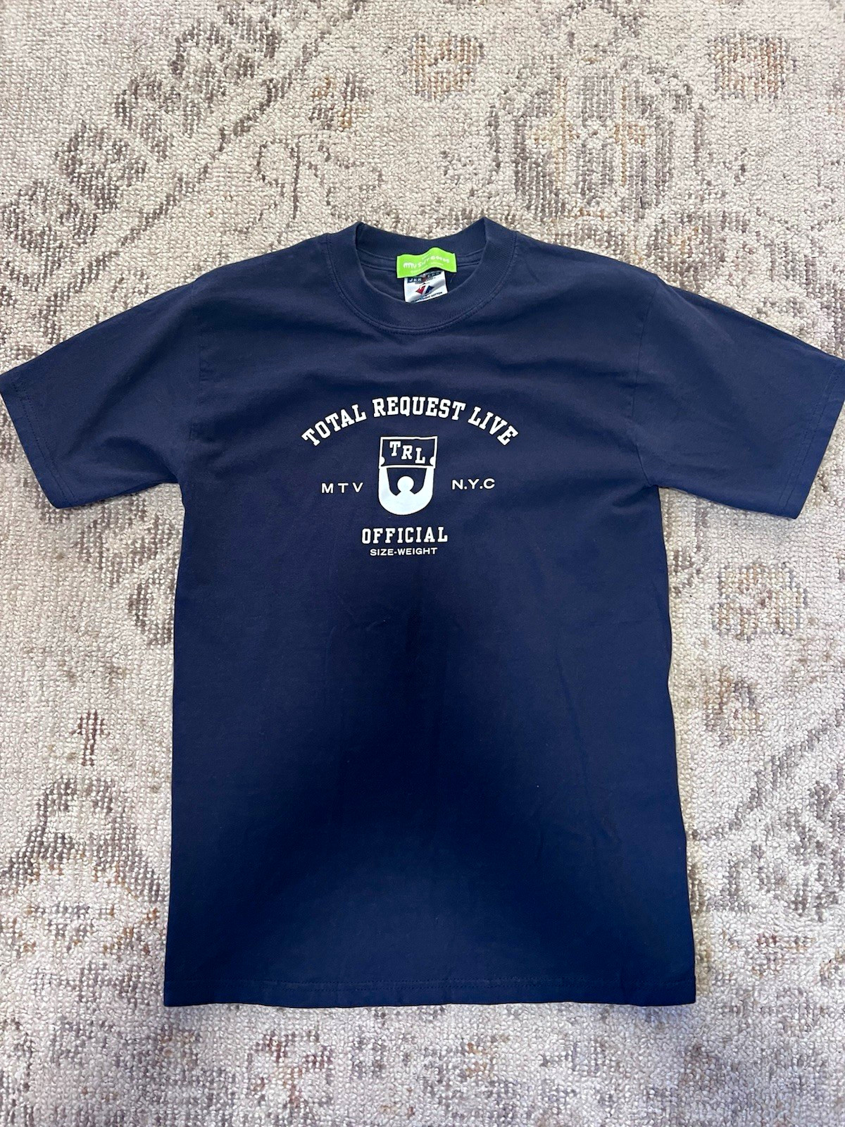 Jerzees MTV TRL Total Request Live Navy Vintage 2000s Heavyweight Tee S