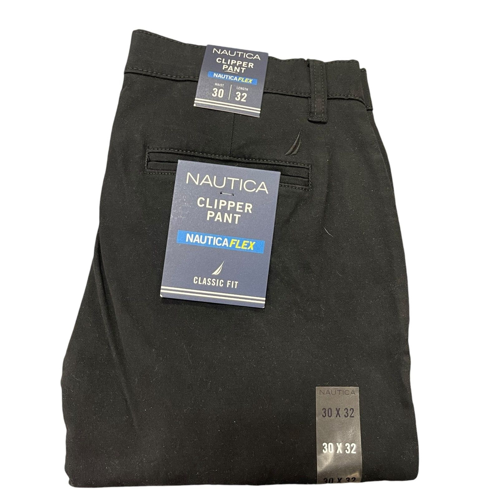NWT Nautica Men's Classic Fit Straight Stretch Cotton Chino Clipper Deck Pants