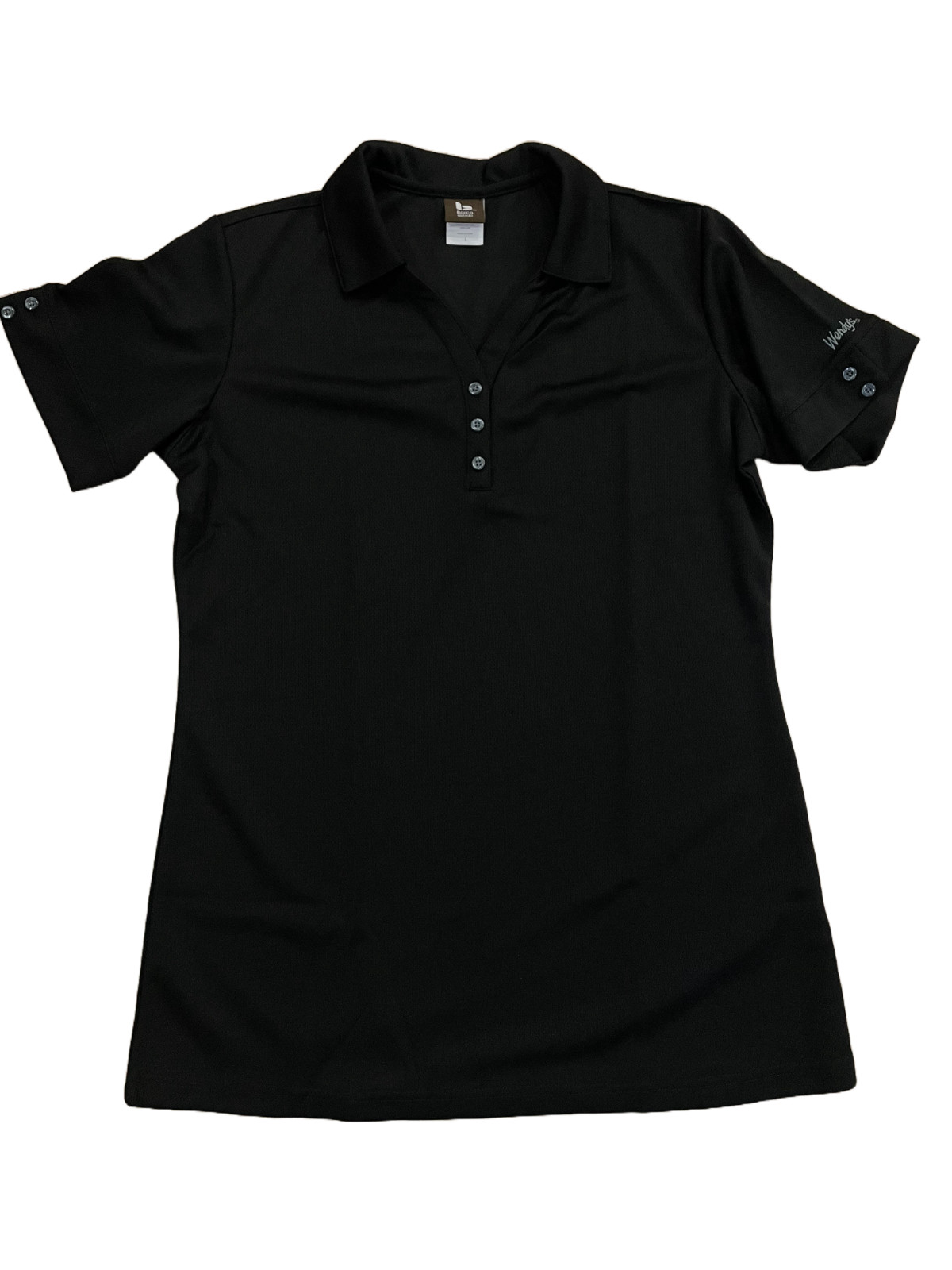 Barco Uniforms Wendy\'s Logo Polo Shirt Womens L Black Short Sleeve