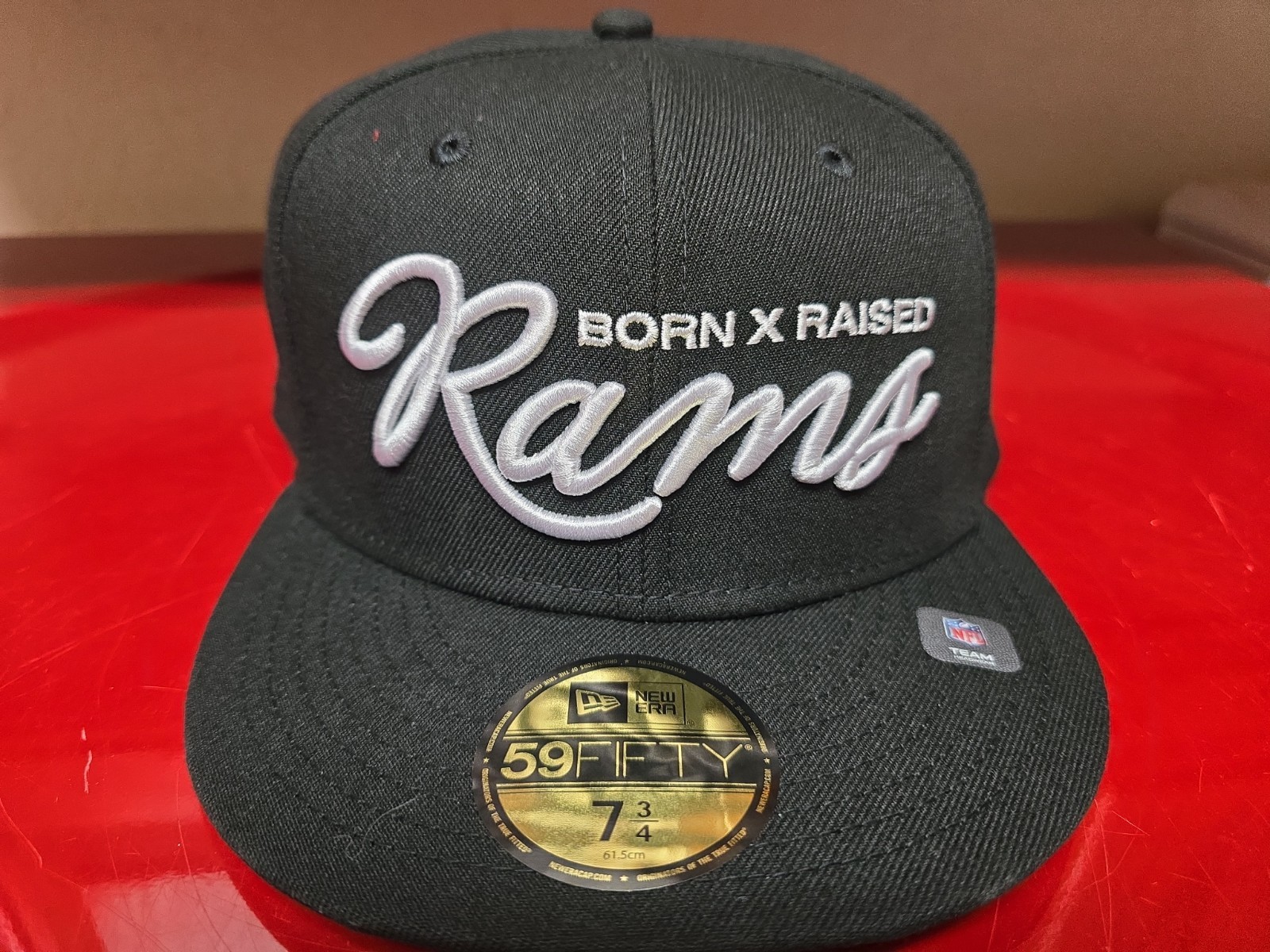 Born x Raised LA Rams Hat Size 7 3/4 Black New Era 5950 NWT NFL Los Angeles