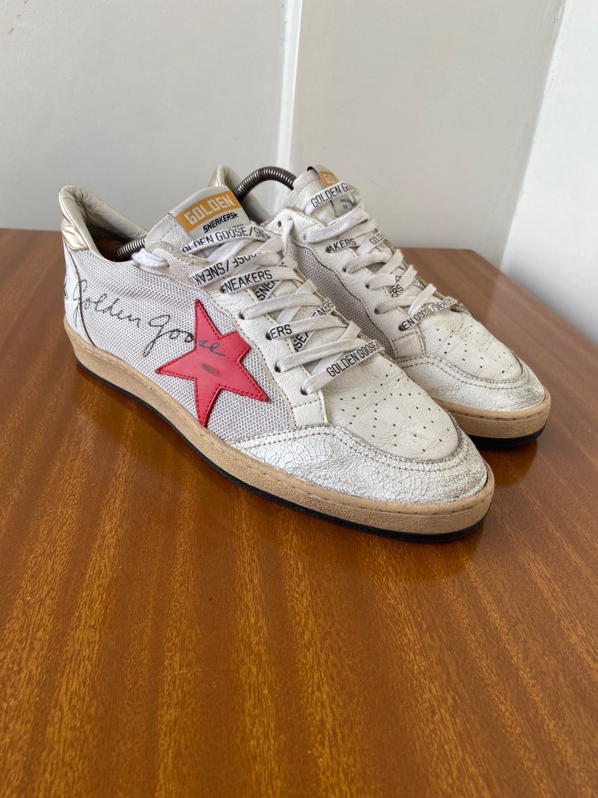 Golden Goose Ball Star low-top sneakers in white leather size 41 EU,8 US, 7.5 UK