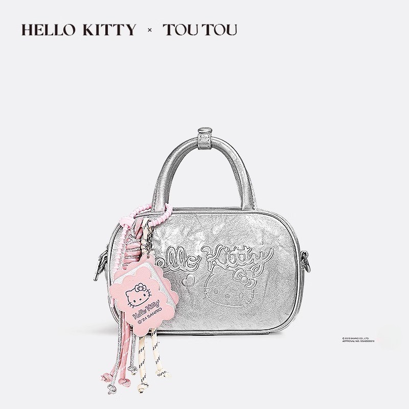 Sanrio Hello Kitty Silver Sweet Tote & Crossbody – Everyday Bag for Girls, Gift