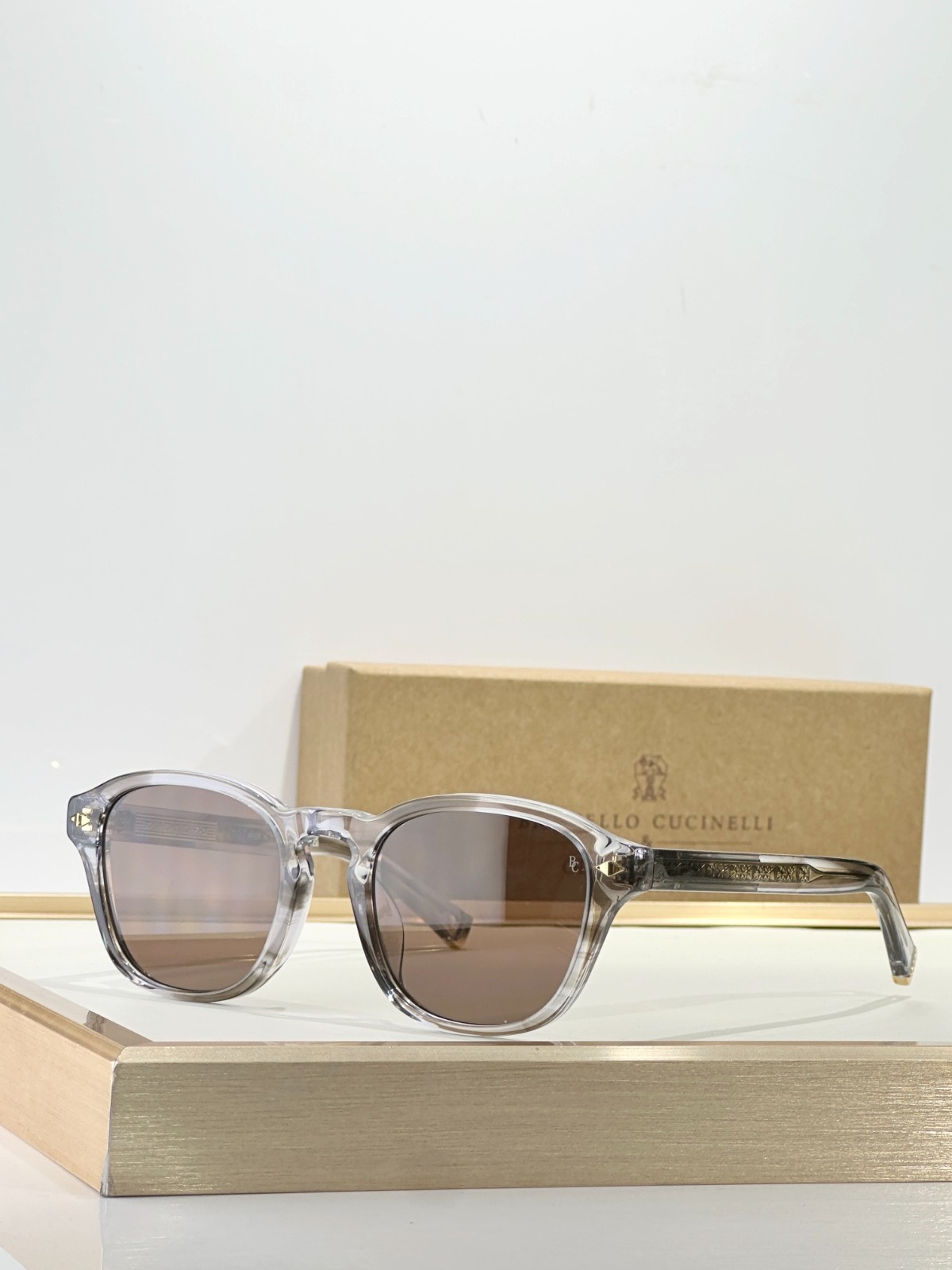 BRUNELLO CUCINELLI BC4006S sunglasses Clear Round Brown Lens