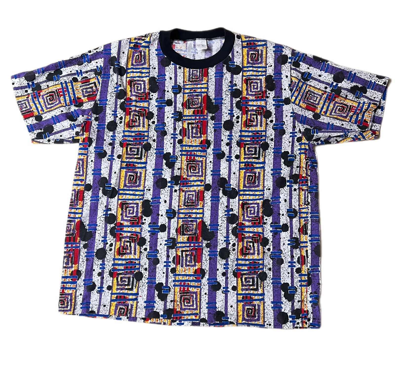 Vintage Geometric 80s Single Stitch Shirt Cotton Mens XL