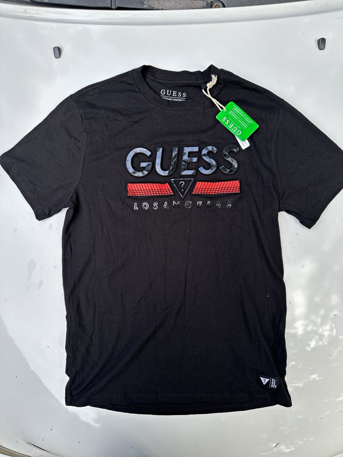 GUESS Men's Lot of 2 Graphic Logo T-Shirts, Black & Green
