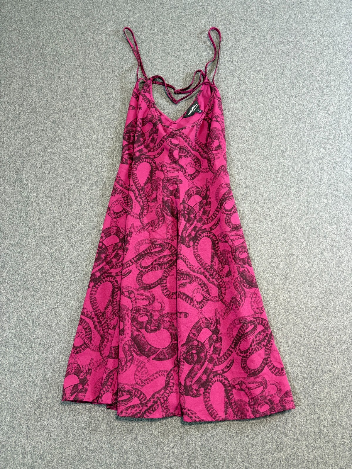 Torrid Nightfall Dress Women\'s 1 Pink Black Snake Print Strappy Sleeve Pullover