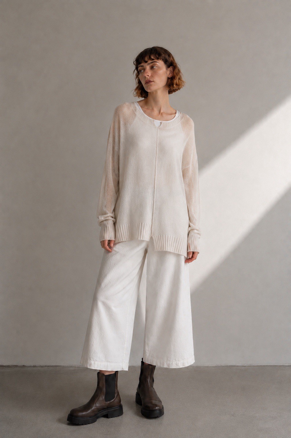 Serie Numerica Cashmere Marino Wool Asymmetrical Sweater Oversized Tunic Onesize