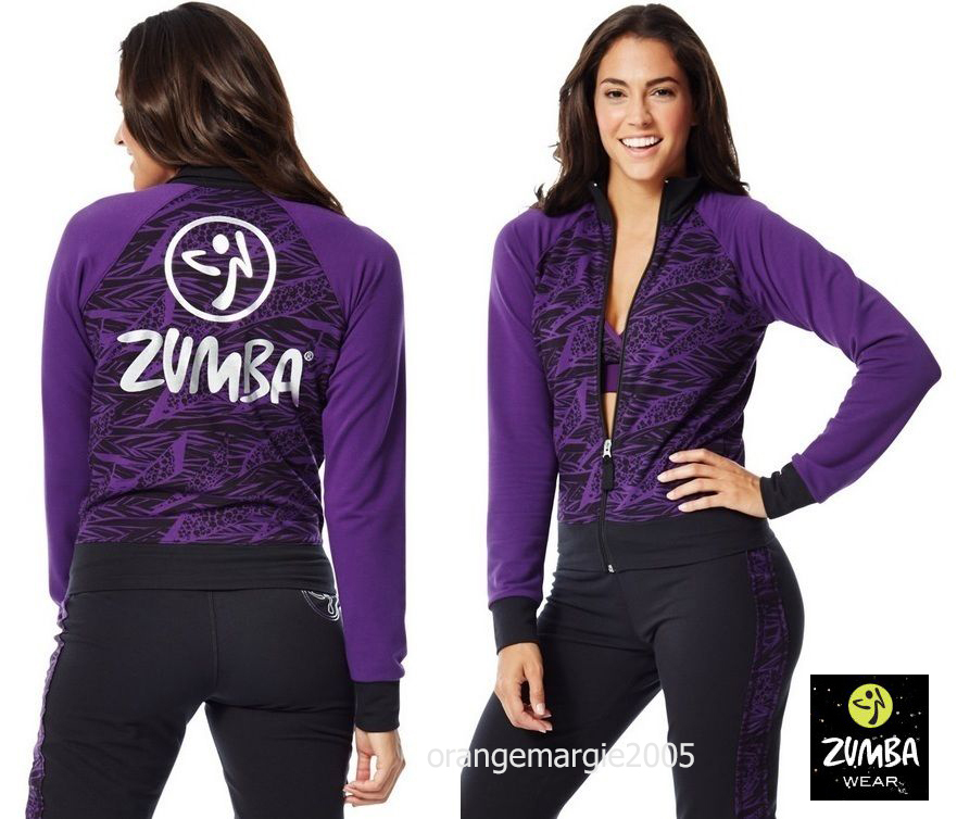  ZUMBA FITNESS Funky Cardigan Jacket Super Soft Silver Foil Bling *EliteZWear S
