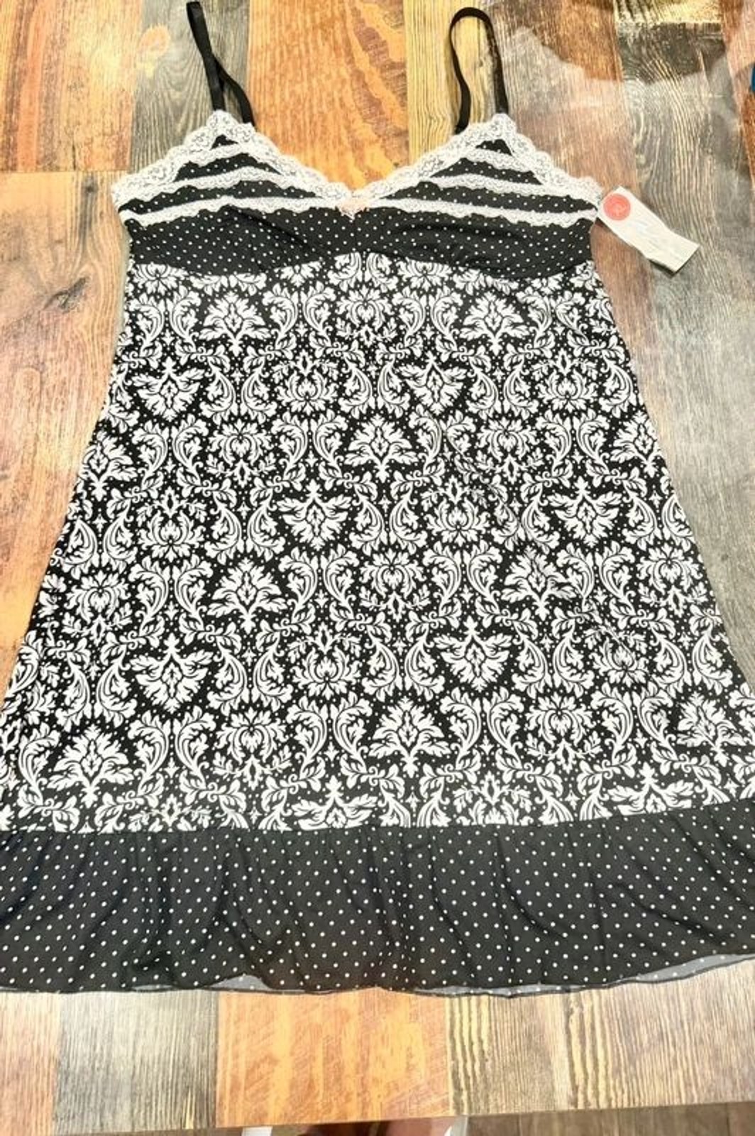 NWT Marilyn Monroe Slip Dress Size Xl Black & White Ruffle