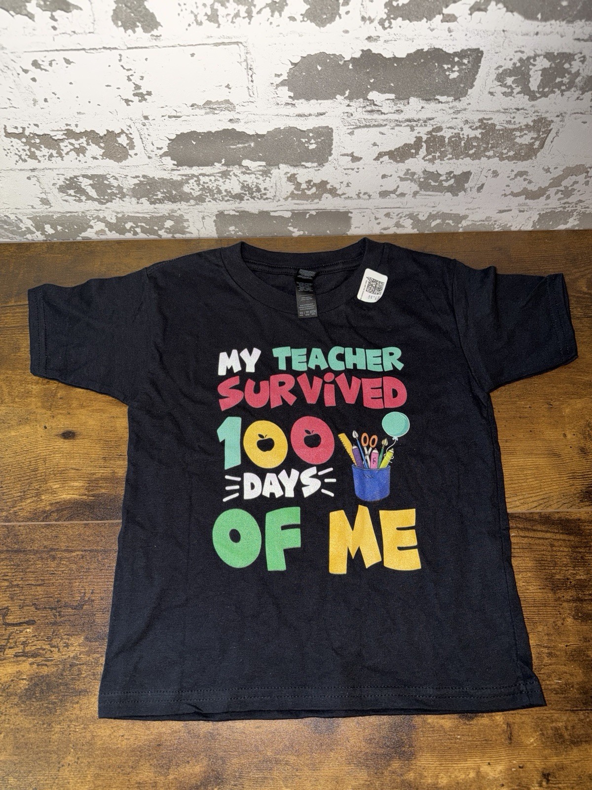 New My Teacher Survived 100 Days of Me - Pre K / Kindergarten - Black Size XS
