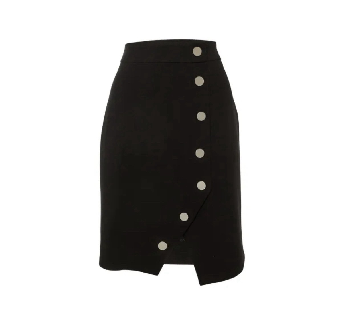 Maje Jippa Aline Black Mini Skirt Silver Buttons Size 38, 2, 4,Small