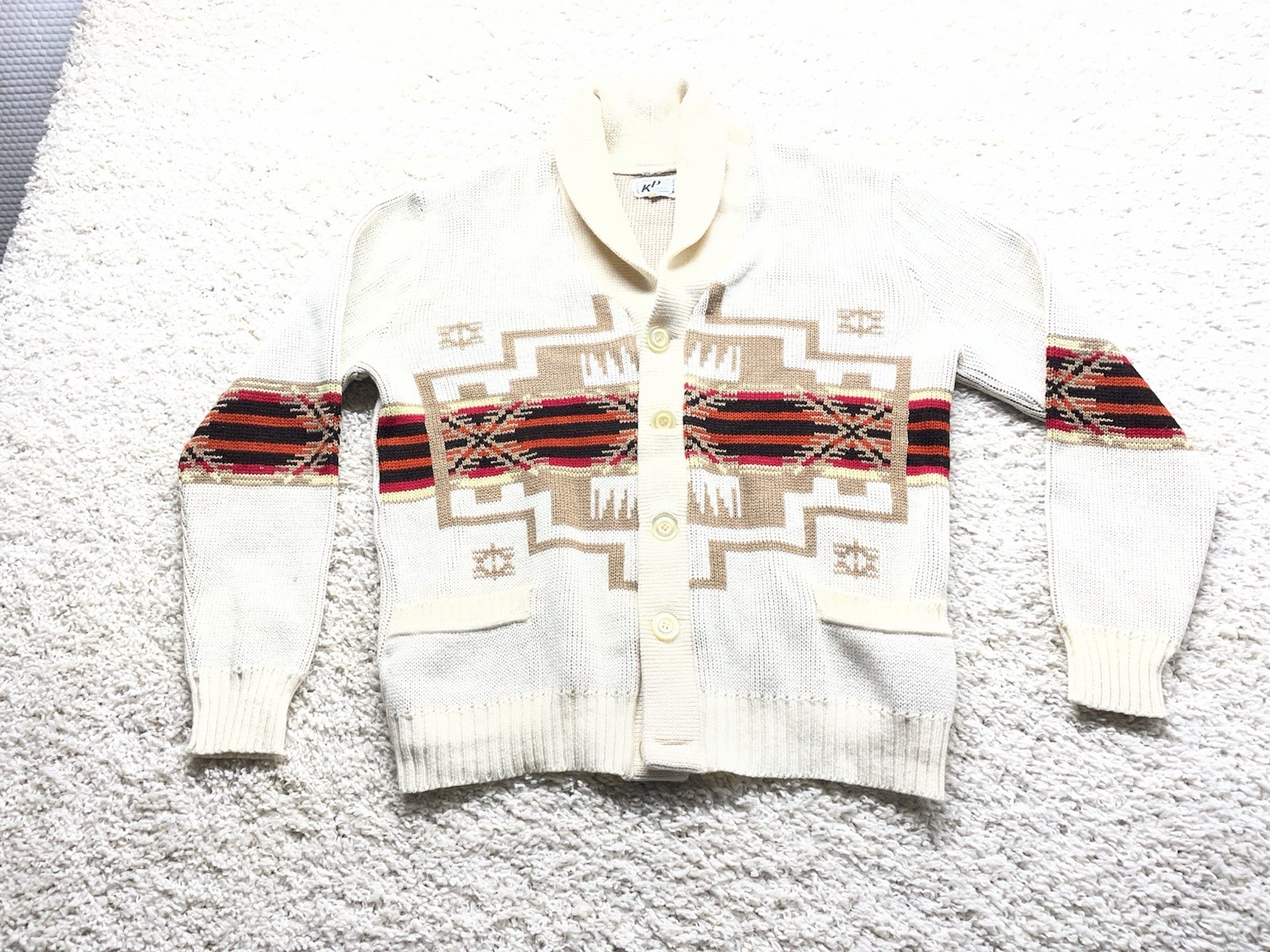 Vintage KP Collection Aztec Cardigan Sweater Men’s XL EUC