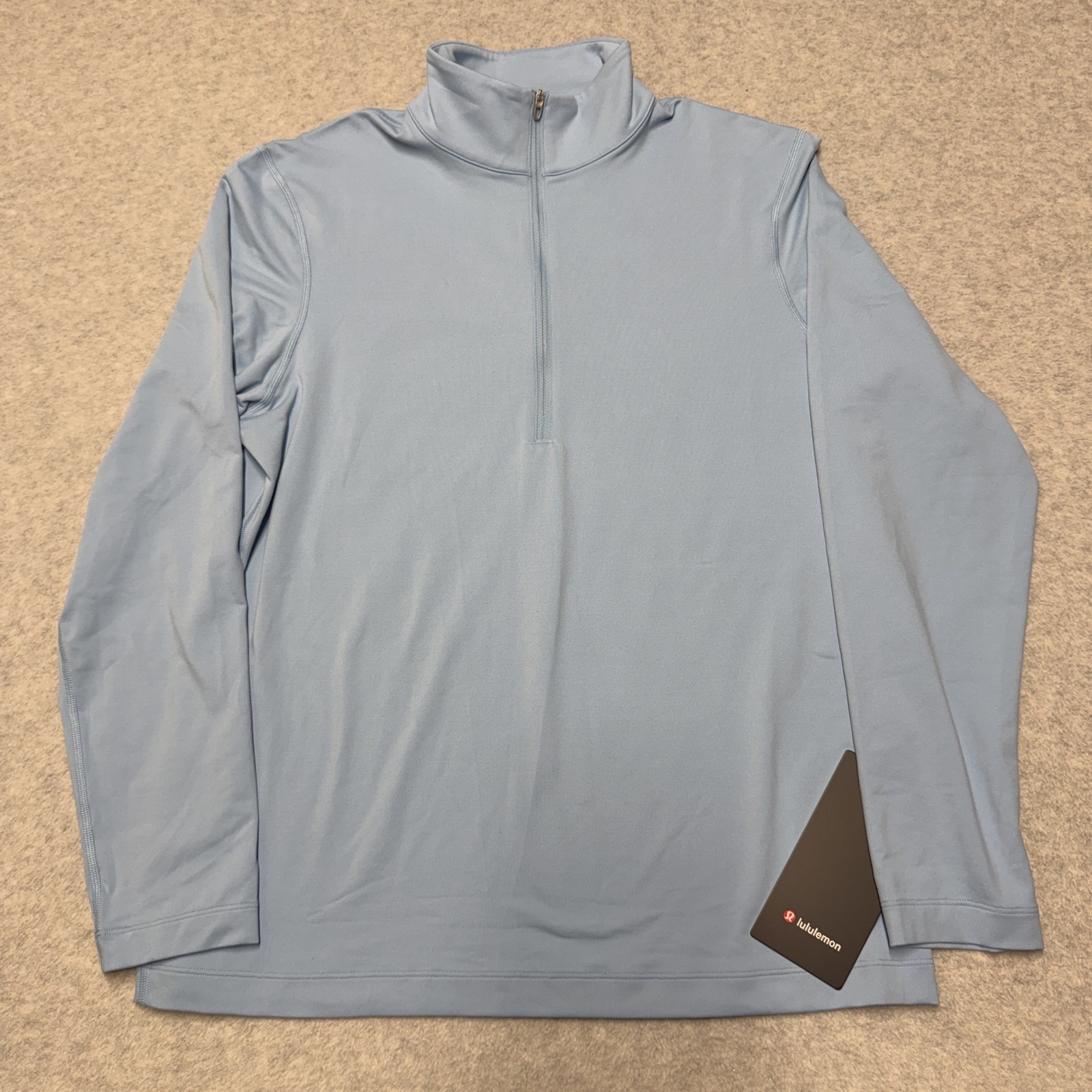 Lululemon Soft Jersey Half Zip Mens Small Blue 1/4 Zip Pullover LM3FGGS