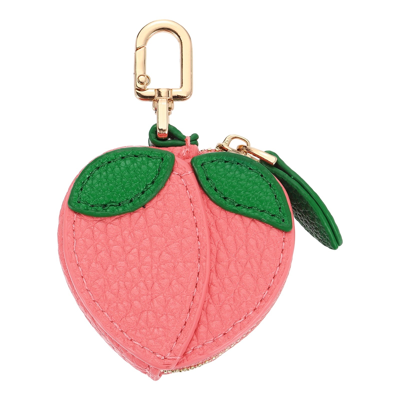 Peach Coin Purse Keychain Cute Fruit Shaped Bag Charm/