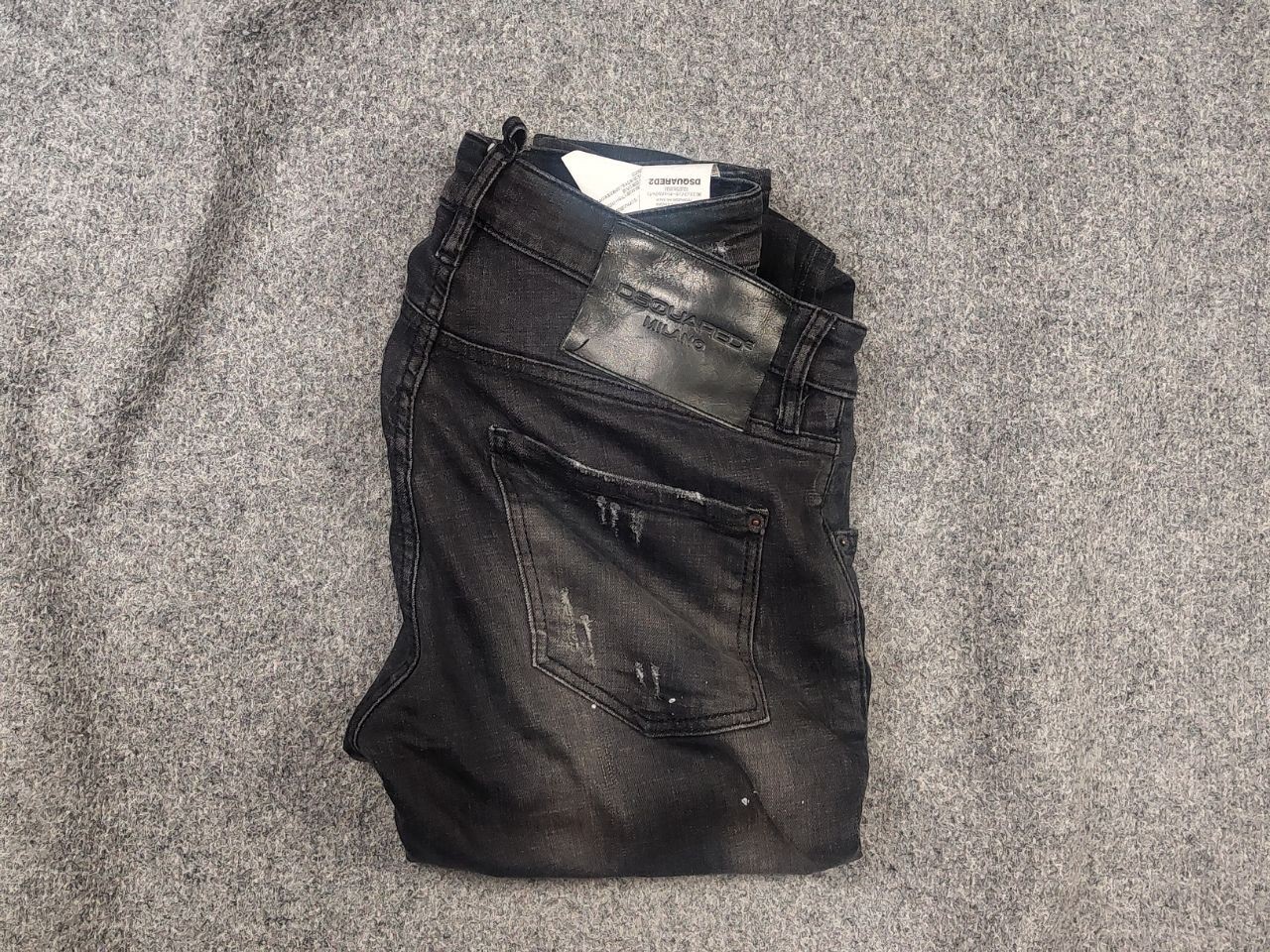 Dsquared2 Italy Design Slim Fit Distressed Denim Black Jeans Vintage hysteric 
