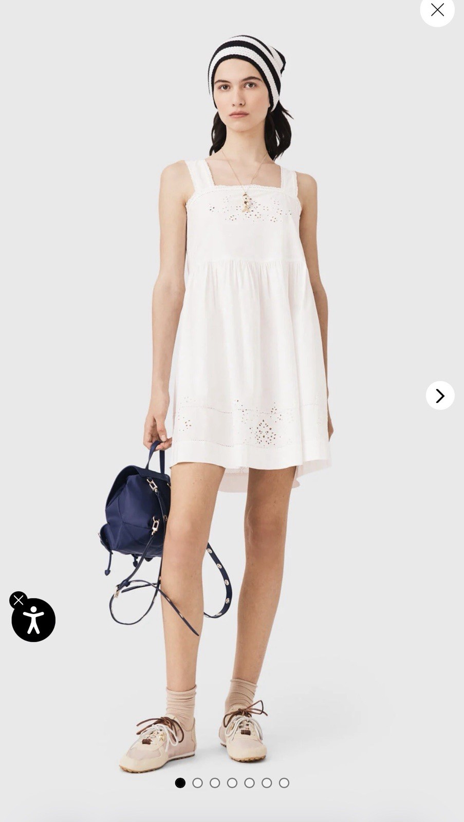 NWT Maje Short Lace Trim Dress With Lace Size 34/XS