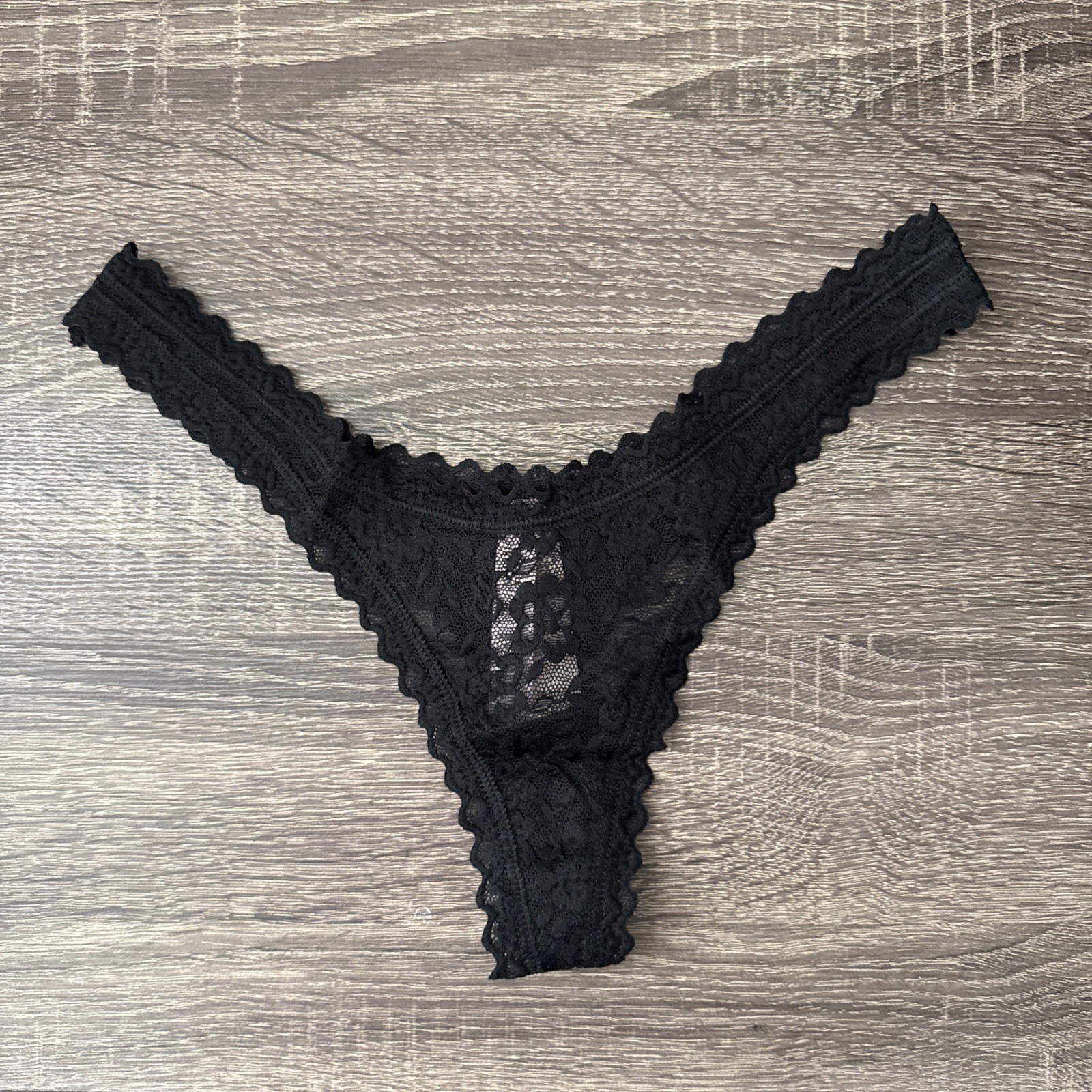 Victoria’s Secret Small, Black Floral Lace, Thong Panties
