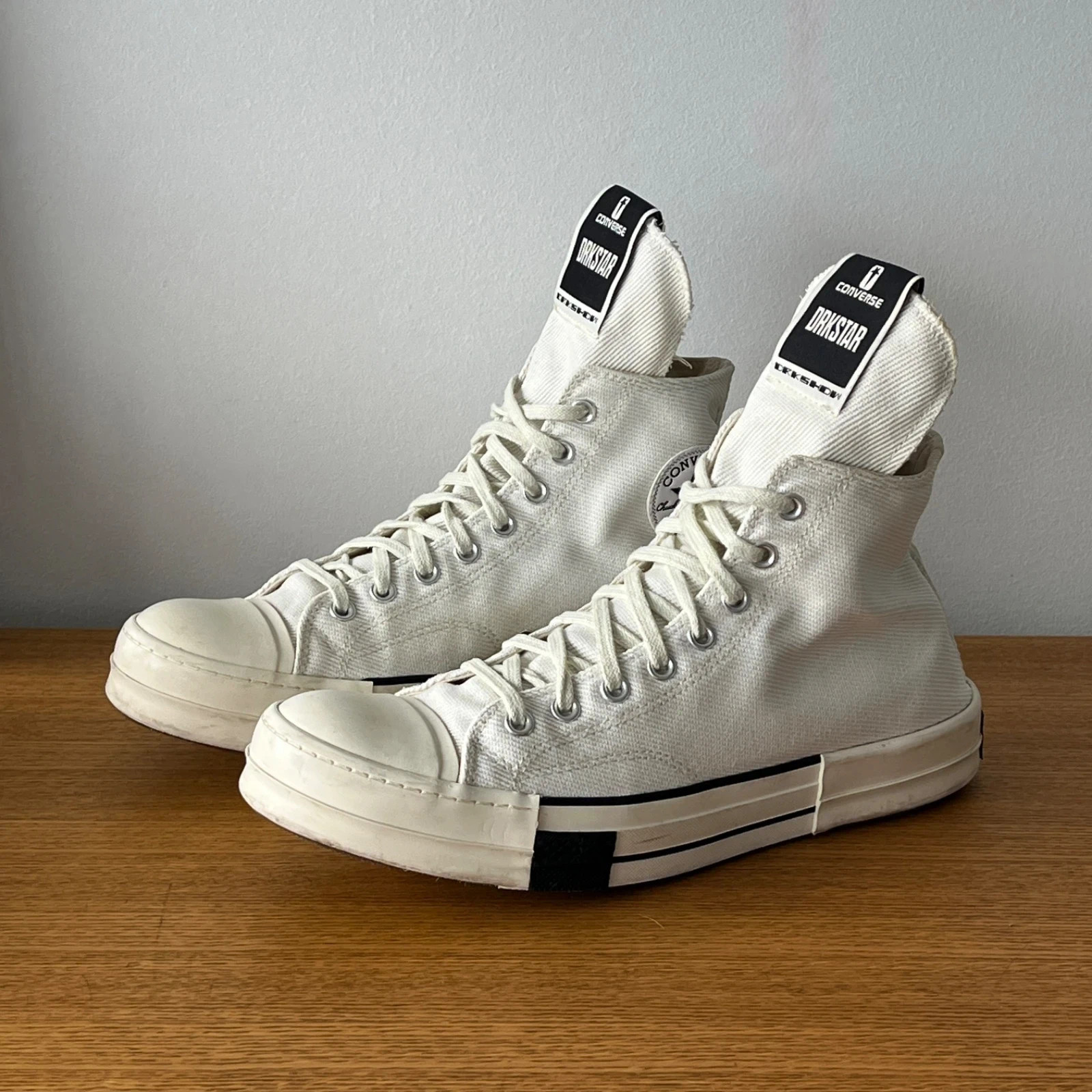Converse x Rick Owens DRKSHDW DRKSTAR Hi Sneakers Lily White US 12 172346C