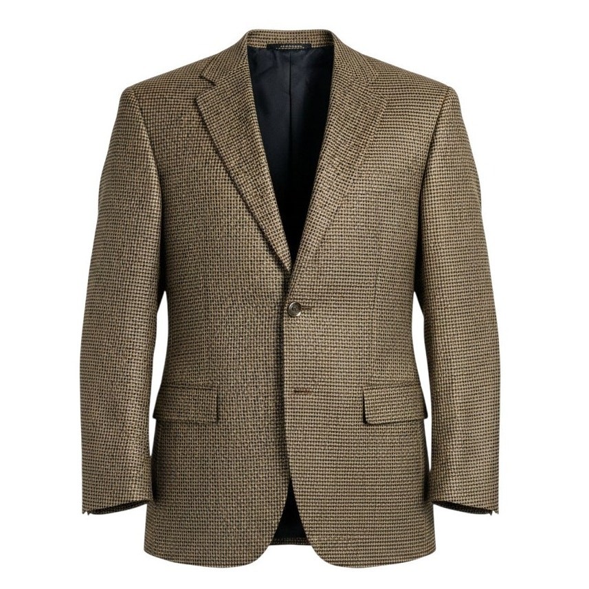 John W. Nordstrom Men\'s 44R 100% Cashmere Loro Piana Tan Houndstooth Blazer